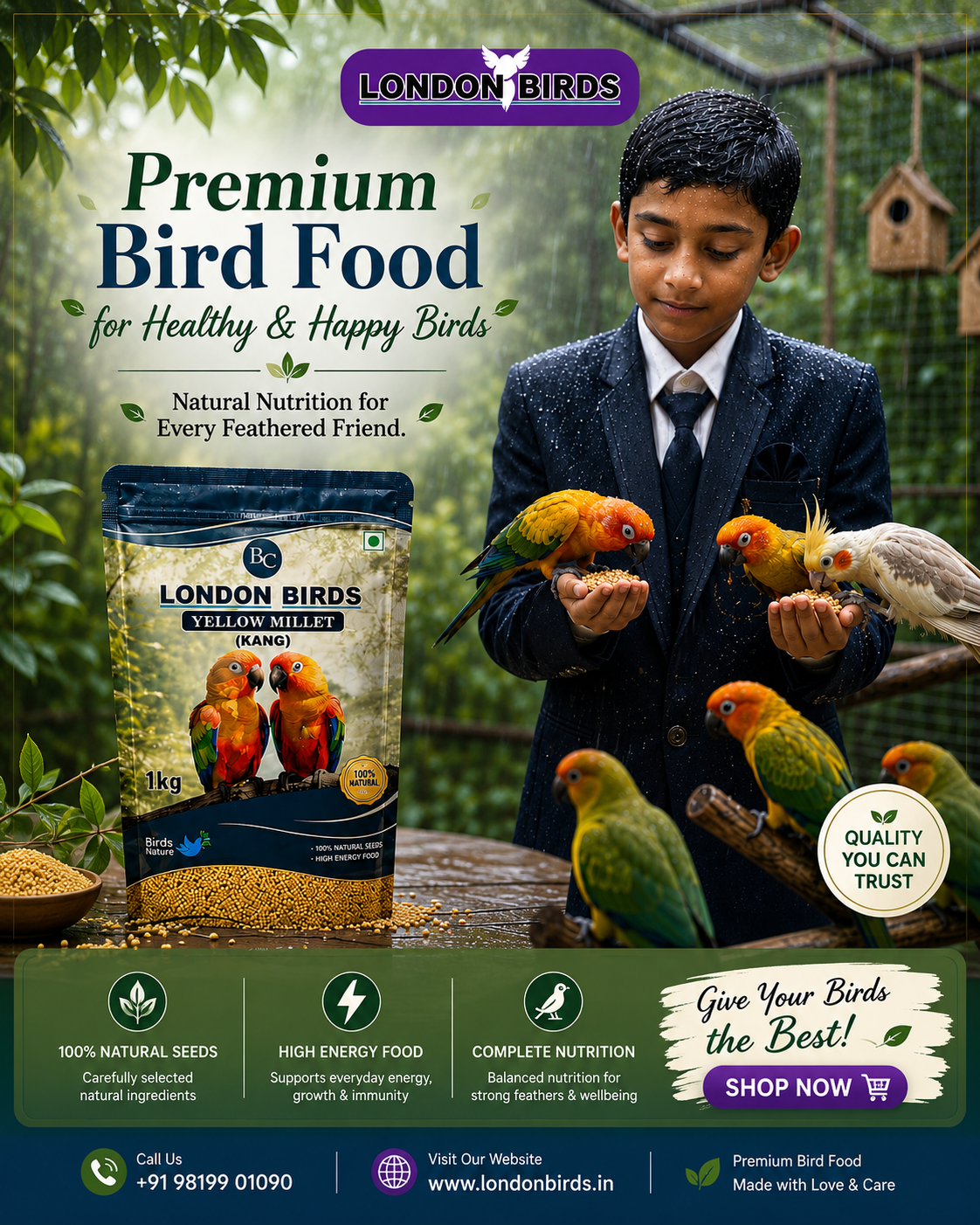 London Birds premium bird food product range for pet birds